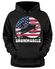 Snowmobile Sled Circle Flag Hooded Sweatshirt apparel-hooded-sweatshirt-lifestyle-front-34