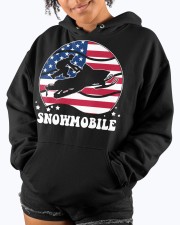 Snowmobile Sled Circle Flag Hooded Sweatshirt custom-hoodie-sweatshirt-lifestyle-front-289