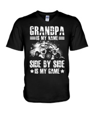 Side By Side UTV Grandpa Is My Name V-Neck T-Shirt tile