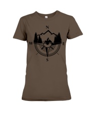 Snowmobile Sled Compass Mountain Premium Fit Ladies Tee tile