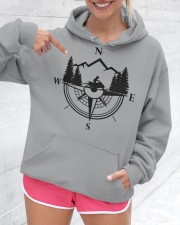 Snowmobile Sled Compass Mountain Hooded Sweatshirt custom-hoodie-sweatshirt-lifestyle-front-276