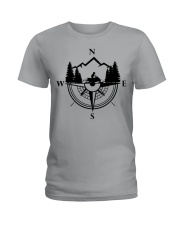 Snowmobile Sled Compass Mountain Ladies T-Shirt tile