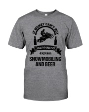Snowmobile Sled If Money Can't Buy Happiness Explain Snowmobiling And Beer Classic T-Shirt tile