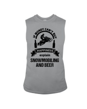 Snowmobile Sled If Money Can't Buy Happiness Explain Snowmobiling And Beer Sleeveless Tee tile