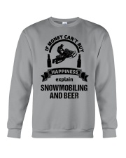 Snowmobile Sled If Money Can't Buy Happiness Explain Snowmobiling And Beer Crewneck Sweatshirt tile