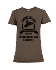 Snowmobile Sled If Money Can't Buy Happiness Explain Snowmobiling And Beer Premium Fit Ladies Tee tile