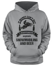 Snowmobile Sled If Money Can't Buy Happiness Explain Snowmobiling And Beer Hooded Sweatshirt apparel-hooded-sweatshirt-lifestyle-front-34