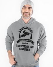 Snowmobile Sled If Money Can't Buy Happiness Explain Snowmobiling And Beer Hooded Sweatshirt apparel-hooded-sweatshirt-lifestyle-front-82