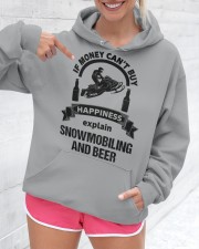 Snowmobile Sled If Money Can't Buy Happiness Explain Snowmobiling And Beer Hooded Sweatshirt custom-hoodie-sweatshirt-lifestyle-front-276