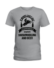 Snowmobile Sled If Money Can't Buy Happiness Explain Snowmobiling And Beer Ladies T-Shirt tile