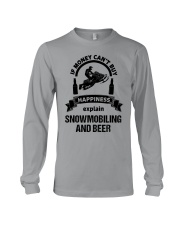 Snowmobile Sled If Money Can't Buy Happiness Explain Snowmobiling And Beer Long Sleeve Tee tile