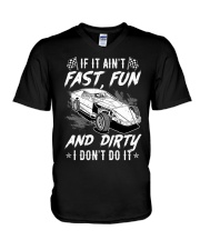 Dirt Track Racing If It Ain't Fast Fun And Dirty V-Neck T-Shirt tile