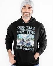 Snowmobile Sled Good Times And Crazy Friends Great Memories Hooded Sweatshirt apparel-hooded-sweatshirt-lifestyle-front-82