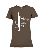 Skiing Eat Sleep Repeat Premium Fit Ladies Tee tile
