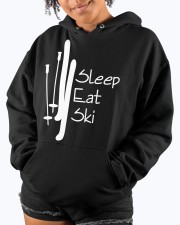 Skiing Eat Sleep Repeat Hooded Sweatshirt custom-hoodie-sweatshirt-lifestyle-front-289