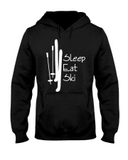 Skiing Eat Sleep Repeat Hooded Sweatshirt front