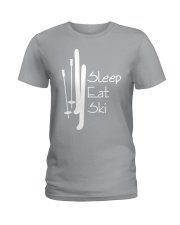 Skiing Eat Sleep Repeat Ladies T-Shirt tile