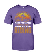 Snowmobile Sled You Don't Stop Riding When you Get Old You Get old When You Stop Riding Premium Fit Mens Tee tile