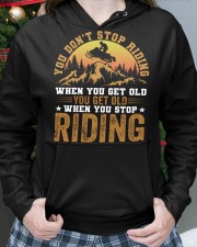 Snowmobile Sled You Don't Stop Riding When you Get Old You Get old When You Stop Riding Hooded Sweatshirt custom-hoodie-sweatshirt-lifestyle-front-217
