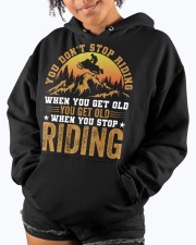 Snowmobile Sled You Don't Stop Riding When you Get Old You Get old When You Stop Riding Hooded Sweatshirt custom-hoodie-sweatshirt-lifestyle-front-289