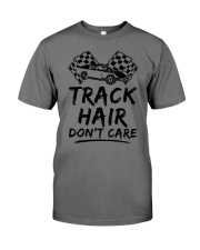 Dirt Track Racing Track Hair Don't Care Blk Premium Fit Mens Tee tile