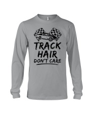 Dirt Track Racing Track Hair Don't Care Blk Long Sleeve Tee tile