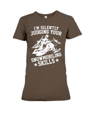 Snowmobile Sled I'm Silently Judging Your Snowmobiling Skills Premium Fit Ladies Tee tile