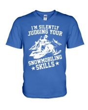 Snowmobile Sled I'm Silently Judging Your Snowmobiling Skills V-Neck T-Shirt tile
