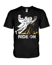 Snowmobile Sled Ride On V-Neck T-Shirt tile