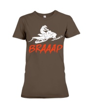 Snowmobile Sled Snowmobiler Braaap Premium Fit Ladies Tee tile