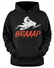 Snowmobile Sled Snowmobiler Braaap Hooded Sweatshirt apparel-hooded-sweatshirt-lifestyle-front-34