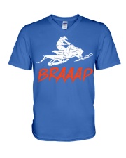 Snowmobile Sled Snowmobiler Braaap V-Neck T-Shirt tile