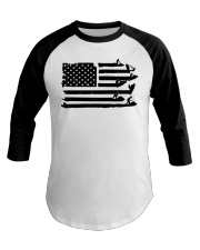 Jet Skiing Us Flag Baseball Tee tile