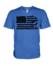 Jet Skiing Us Flag V-Neck T-Shirt tile