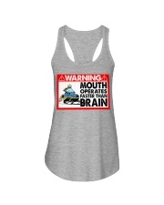 Snowmobile Sled Warning Mouth operates Faster Than Brain Ladies Flowy Tank tile