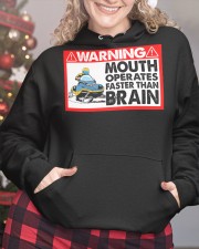 Snowmobile Sled Warning Mouth operates Faster Than Brain Hooded Sweatshirt custom-hoodie-sweatshirt-lifestyle-front-208