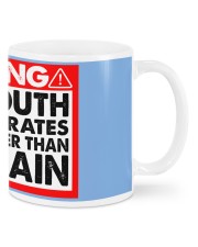 Snowmobile Sled Warning Mouth operates Faster Than Brain Mugs tile