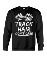 Dirt Track Racing Track Hair Don't Care Crewneck Sweatshirt tile