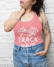 Dirt Track Racing Track Hair Don't Care Ladies Flowy Tank apparel-ladies-flowy-tank-lifestyle-front-56