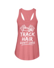 Dirt Track Racing Track Hair Don't Care Ladies Flowy Tank front