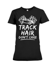 Dirt Track Racing Track Hair Don't Care Premium Fit Ladies Tee tile