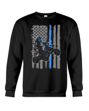 ATV Four Wheeler US Flag Green Line Crewneck Sweatshirt tile
