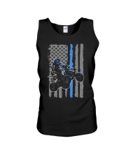 ATV Four Wheeler US Flag Green Line Unisex Tank tile