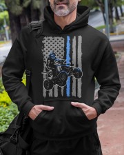 ATV Four Wheeler US Flag Green Line Hooded Sweatshirt custom-hoodie-sweatshirt-lifestyle-front-267