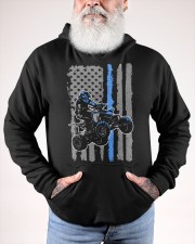 ATV Four Wheeler US Flag Green Line Hooded Sweatshirt custom-hoodie-sweatshirt-lifestyle-front-291