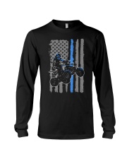 ATV Four Wheeler US Flag Green Line Long Sleeve Tee tile