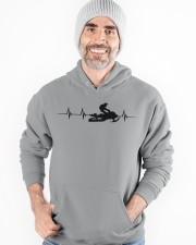 Snowmobile Sled Heartbeat Line Hooded Sweatshirt apparel-hooded-sweatshirt-lifestyle-front-82