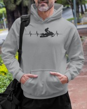 Snowmobile Sled Heartbeat Line Hooded Sweatshirt custom-hoodie-sweatshirt-lifestyle-front-267