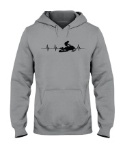 Snowmobile Sled Heartbeat Line Hooded Sweatshirt front