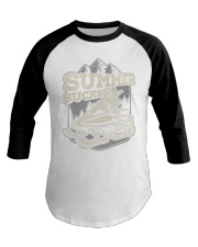 Snowmobile Summer Sucks Baseball Tee tile